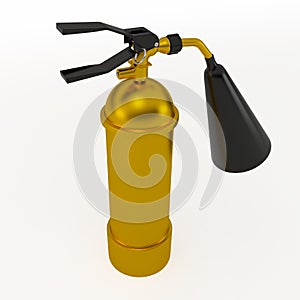 Gold fire extinguisher, 3D