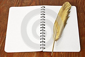 Gold firebird quill pen