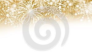 Gold fireworks background