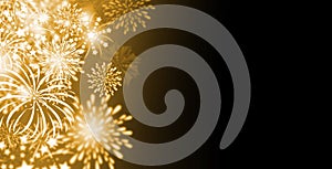 Gold fireworks background
