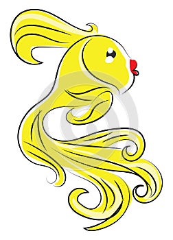 Gold fish, illustration, vector