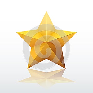 Gold five-pointed star. vector illustration