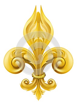 Gold Fleur-de-lis design