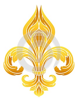 Fleur De Lis Gold Graphic Design