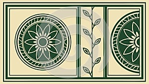 Gold Floral and Mandala Patterns on Beige, vector design Generative AI