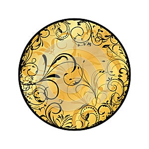 Gold floral medallion