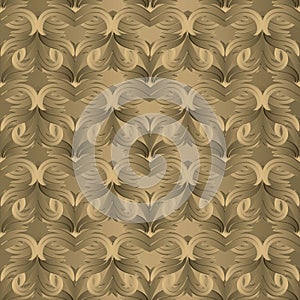Gold floral seamless pattern. Vector surface damask background w
