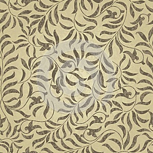 Gold flowers seamless pattern. Vector abstract floral background. Golden decorative design with geometric shapes and elements.