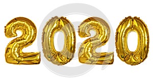 Gold Foil Balloons 2020 isolated. Happy New Years concept