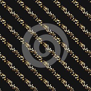 Gold foil glitter line stripes seamless pattern.