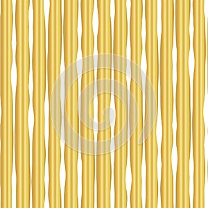 Gold foil hand drawn vertical lines seamless vector pattern. White wavy irregular stripes on golden background. Elegant design for