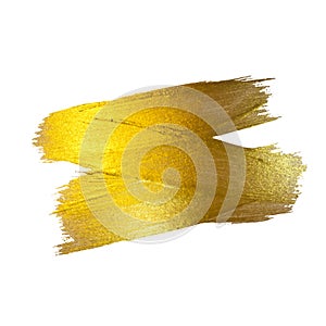 Gold Foil Illustration. Watercolor Texture Paint Stain Abstract Shining Brush Stroke for you Amazing Design Project. White