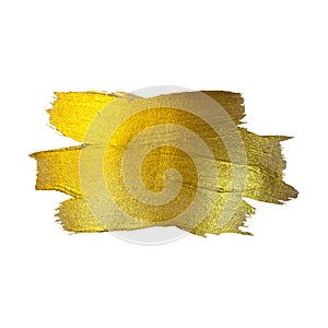 Gold Foil Illustration. Watercolor Texture Paint Stain Abstract Shining Brush Stroke for you Amazing Design Project. White