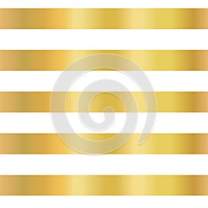 Gold foil stripe seamless vector background. Horizontal gold lines on white pattern. Elegant, simple, luxurious design for photo