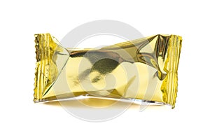 Gold Foil Wrapped Chocolate Truffles on a White Background