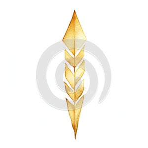 Gold Foiled Feather Bookmark: Geometric Shapes, Medieval Fantasy, Watercolor Illustrations