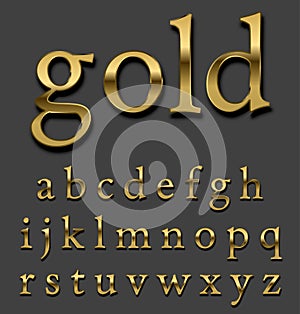 Gold font