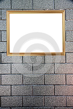Gold frame on Background of stone.
