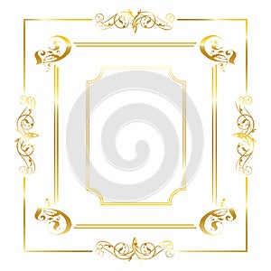 Gold frame. Beautiful simple golden design
