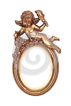 Gold frame with cupid