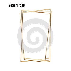 Gold frame. Design for header, logo and advertising banner. ENP vector 10.