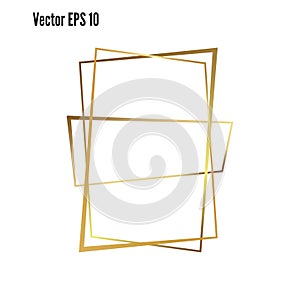 Gold frame. Design for header, logo and advertising banner. ENP vector 10.