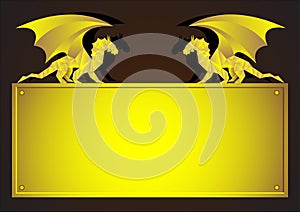 Gold frame with Dragon