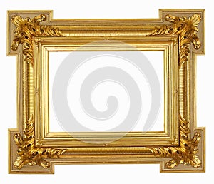 Gold frame isolated on white 47