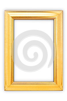 Gold frame isolated on white background.