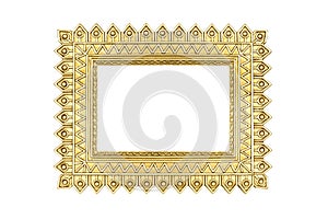 Gold frame isolated on white with clipping path