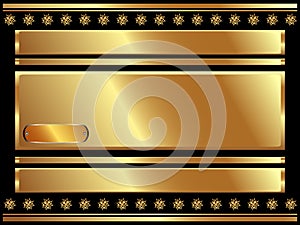 Gold frame with plate and plant elements 2