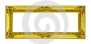Gold frame on the white background