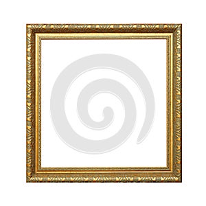 Gold Frame on white background with clipping path