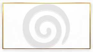 Gold frame on white background. 3D rendering.
