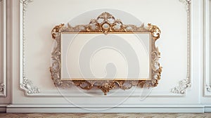 gold frame on white wall