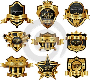 Gold framed labels