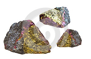 Gold, Fuschia, black pyrite rocks