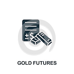 Gold Futures icon. Monochrome simple Investments icon for templates, web design and infographics