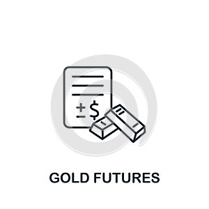 Gold Futures icon. Monochrome simple Investments icon for templates, web design and infographics