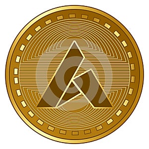 Gold futuristic ardor cryptocurrency coin vector illustration photo