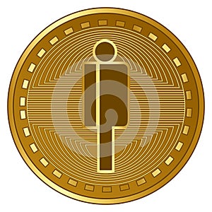 Gold futuristic populous cryptocurrency coin vector illustration photo