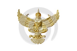 The gold Garuda isolated on white background. photo