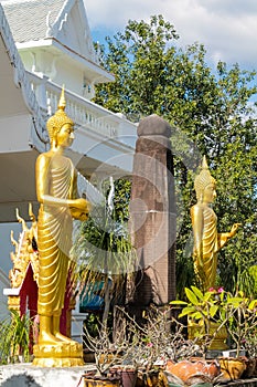 Gold Gautama Buddha statue monument