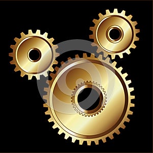 Gold gears machinery tools