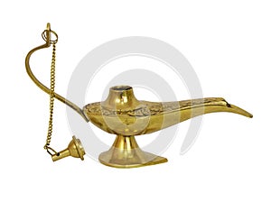 Gold genie lamp