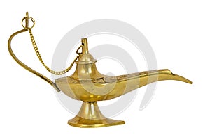 Gold genie lamp