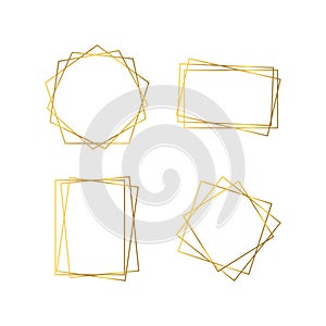 Gold geometric polygonal frame