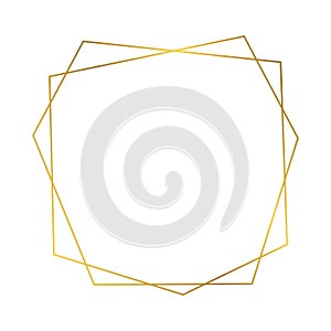 Gold geometric polygonal frame