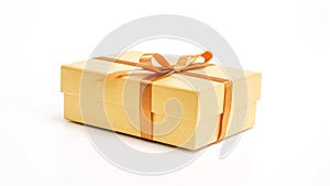 Gold gift box on a white background