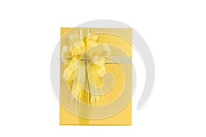 Gold gift with ribbon